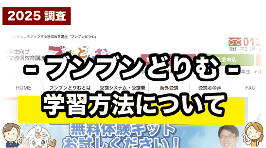 ブンブンどりむの学習方法について紹介するページ